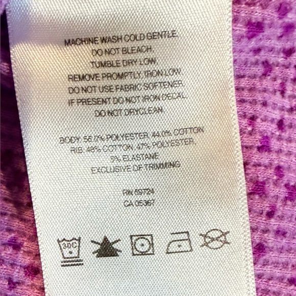 Columbia Pink Purple Waffle Knit Thermal Top Long Sleeve Shirt Medium - Picture 7 of 7